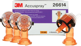 3M™ Accuspray™ Atomizing Head Refill Pack for 3M™ PPS™ Series 2.0, 1.4mm, Orange, 4/pack (26614)