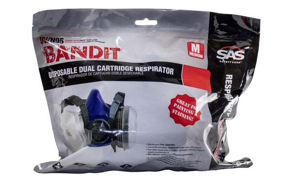 SAS Safety Corp - Disposable Dual Cartridge Respirator - Bandit OV/N95 Half-Mask Respirator
