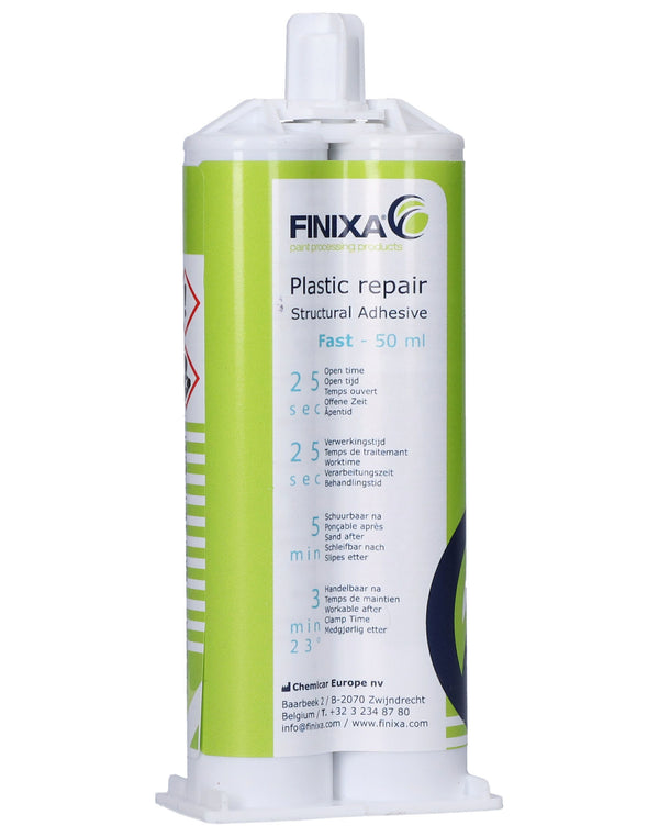 FINIXA Plastic repair ‘fast’ (25 sec) black - 50ml